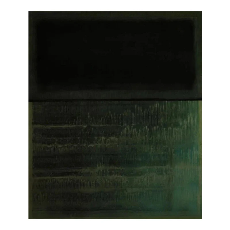 

Italian minimalist dark green atmosphere hand high art abstract decorative painting living room