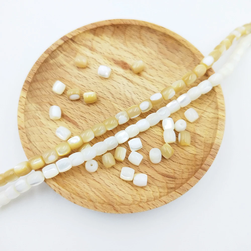 

12PCS 6*6MM Natural Horseshoe Shell Bead Bucket Bead Cylindrical DIY Necklace Bracelet Jewelry Making Jewelry Loose Bead