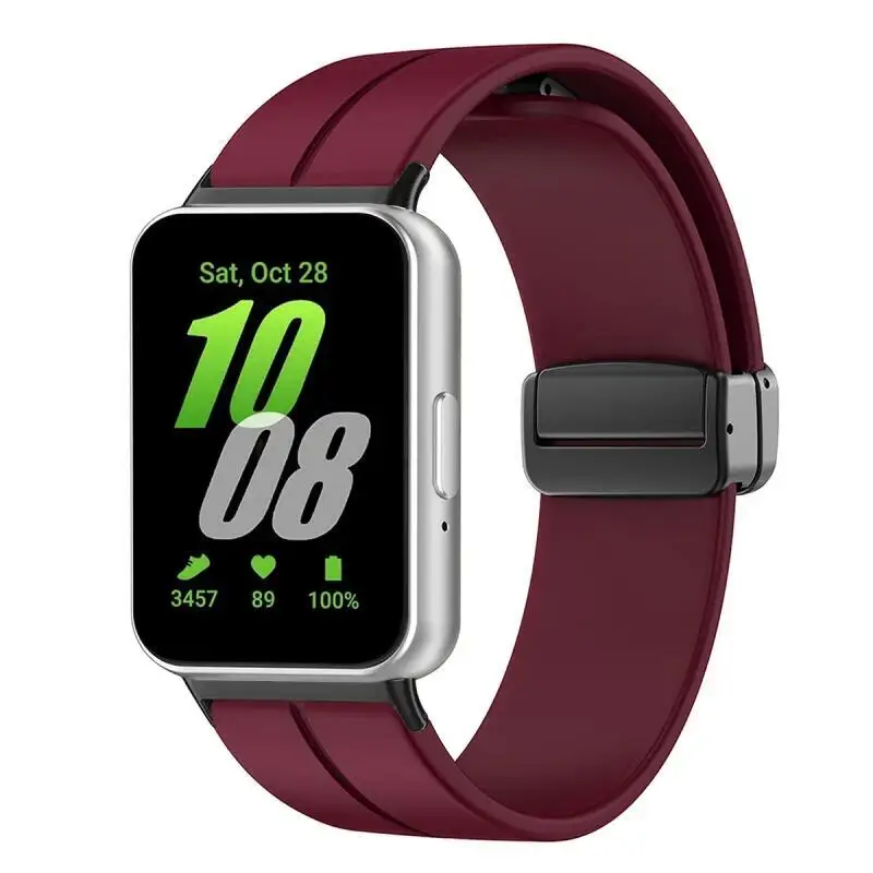 Magnetisches Armband für Samsung Galaxy Fit 3, Metallverbinder, Smartwatch-Armband, Correa Galaxy Fit 3, Silikonarmband-Zubehör – Detail 6