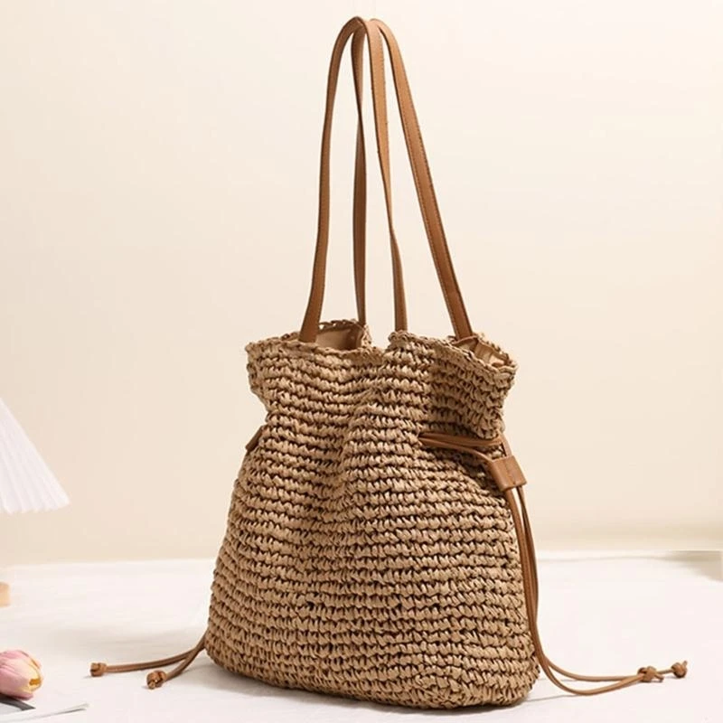 e8fb سعة كبيرة السعة القطن أكياس الكتف الرباط أكياس دلو للاستخدام اليومي #5