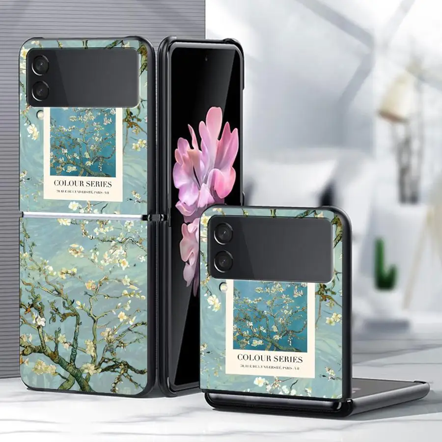 Van Gogh Almond Blossom Case for Samsung Galaxy Z Flip 8 Z Flip 7 6 5 4 3 Flip5 Flip6 Flip4 Flip3 Flip7 FE Phone Cover
