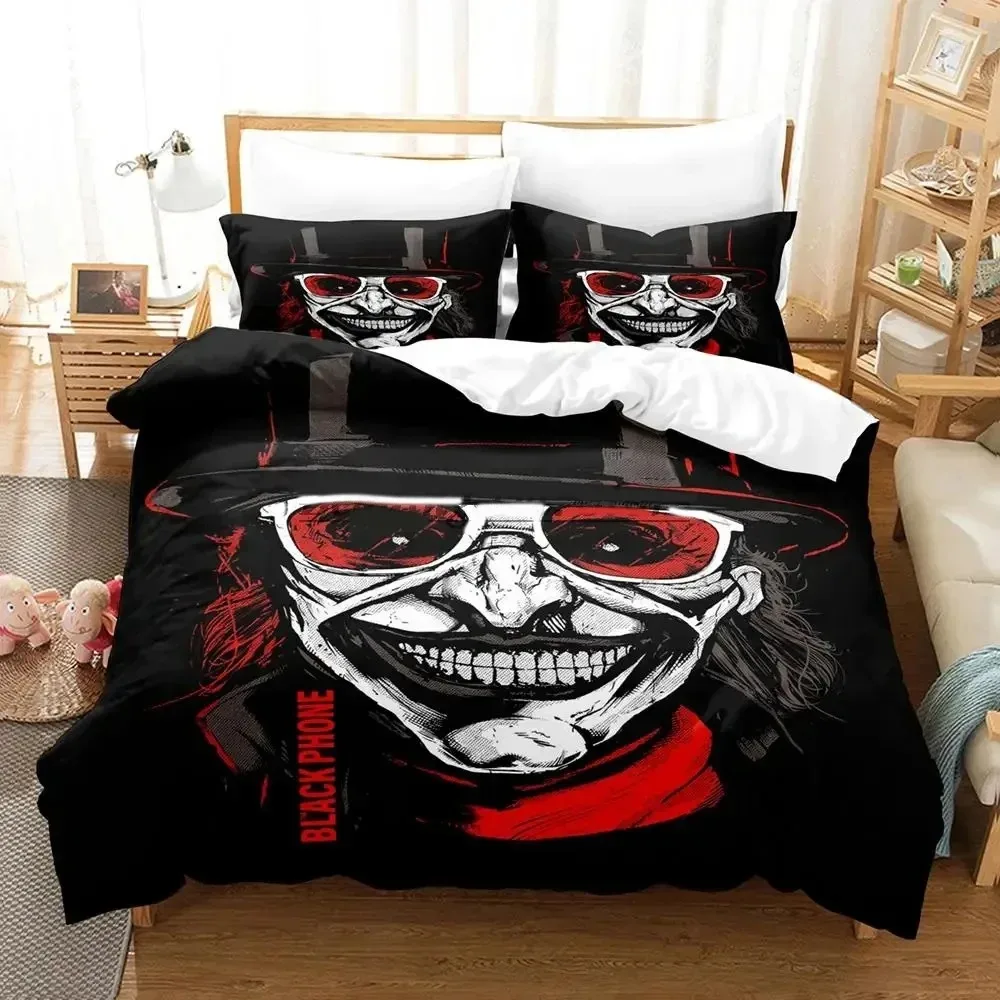 

Horror Movie Black Phone Bedding Set Boys Girls Twin Queen Size Duvet Cover Pillowcase Bed Boys Adult Fashion Home Textileextile