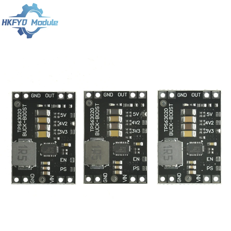1-10 Buah TPS63020 3.3V 4.2V 5V Baterai Lithium Otomatis Boost Buck Modul Step Up Down XL63020 Daya Mikrokontroler Riak Rendah