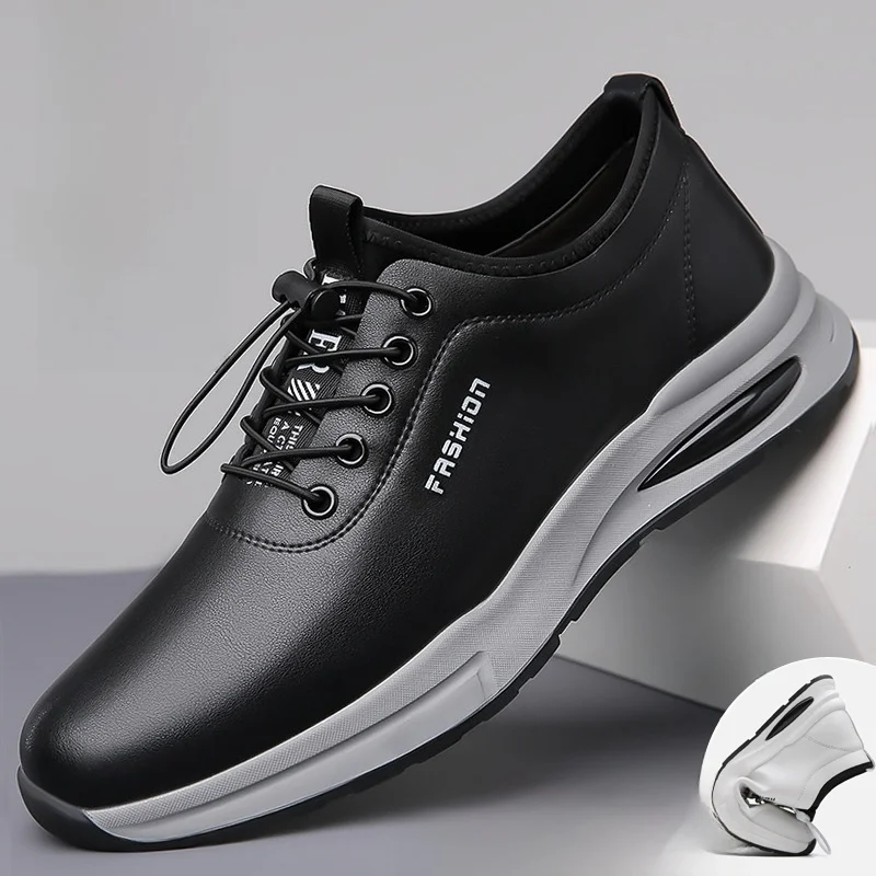 

Woodpeer Men's Casual oes Soft Bot Anti-Slip Leather Running Sports oes Faionable All-Match Youth Low Top Sneakers