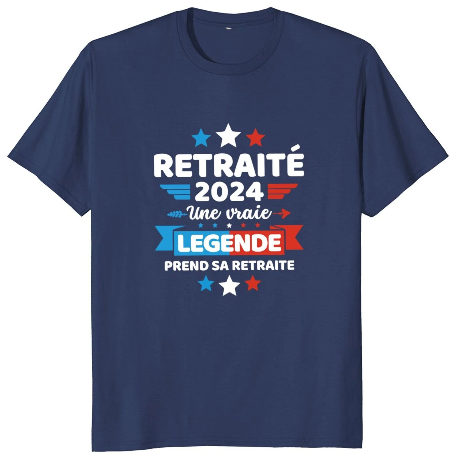 Vintage French Letter Retirement Retired Dad Gift T-shirts For Men Women  Retraite 2024 T Shirt  100% Cotton Unisex Tee Tops