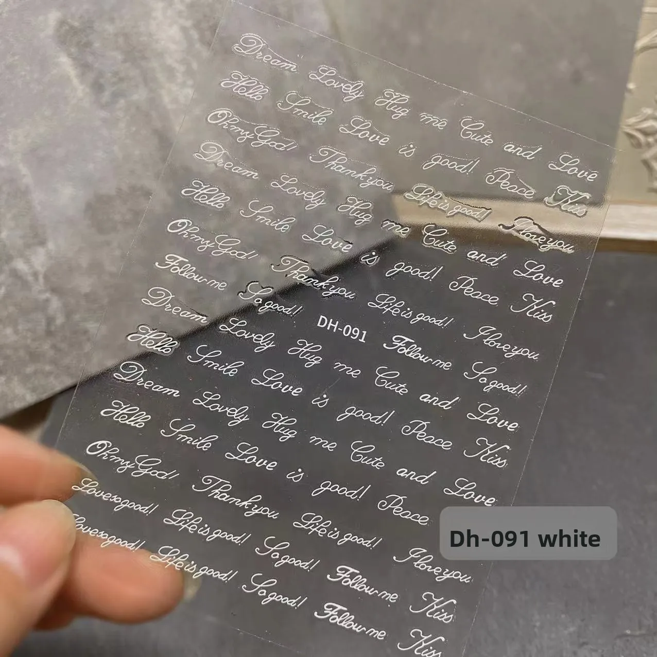 Vergulde Nail Art Stickers Bla Wit Engli Tekst 3D Zelfklevende Ba Nail Stickers voor Beau Gereedschap En Cosmetische Benodigdheden