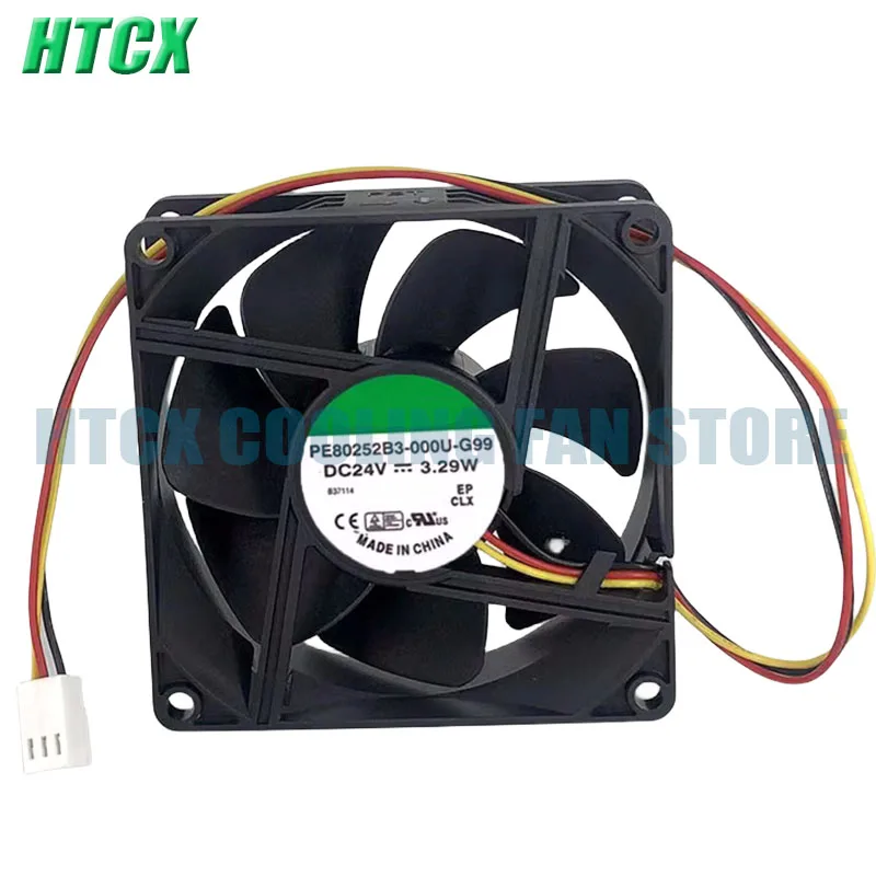 Original For PE80252B3-000U-G99 DC 24V 3.29W 80x80x25mm 3-Wire Server Cooling Fan