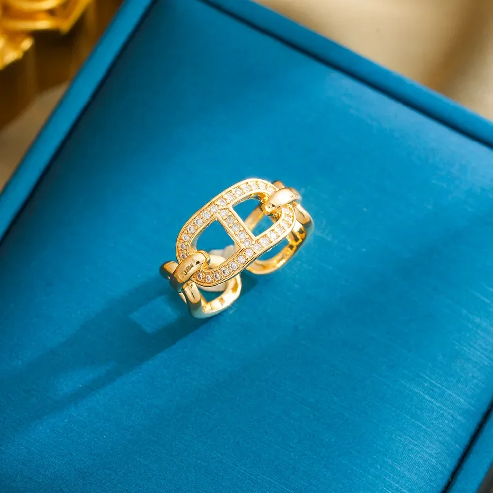 Дизайнерский стиль выдолбленных свиных нос, созданных для женщин, с бриллиантовыми кольцами, инкрустированными самостоятельно.