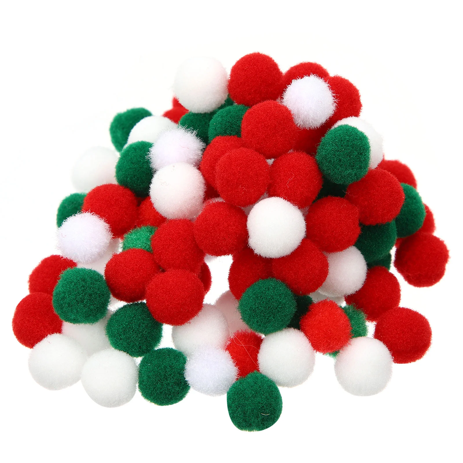 5 Bags Bright Color Pompoms Bulk Fluffy Ball Ornaments Wool Felt Red Balls High Stretch Yarn Mini