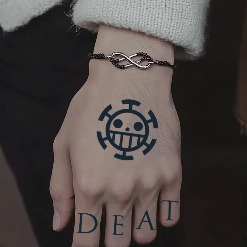 

One Piece Portgas·D·Ace Tattoo Sticker ASCE White Beard Cosplay Back Arm Anime Peripherals Trafalgar D. Water Law