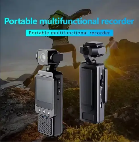 Imagen 2 del producto 2026 Grabadora portátil Cámara de acción impermeable con pantallas traseras táctiles LCD delanteras 4K 1080P Ultra HD Video 180 °   rotación de la pantalla