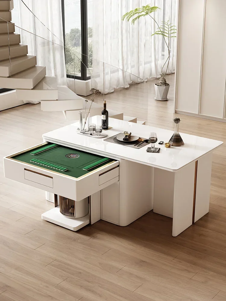 

Телескопический остров и терраса премиум-класса, встроенный рок-стол, стол для маджонга, бытовой небольшой размерный кремовый ветер двойного назначения