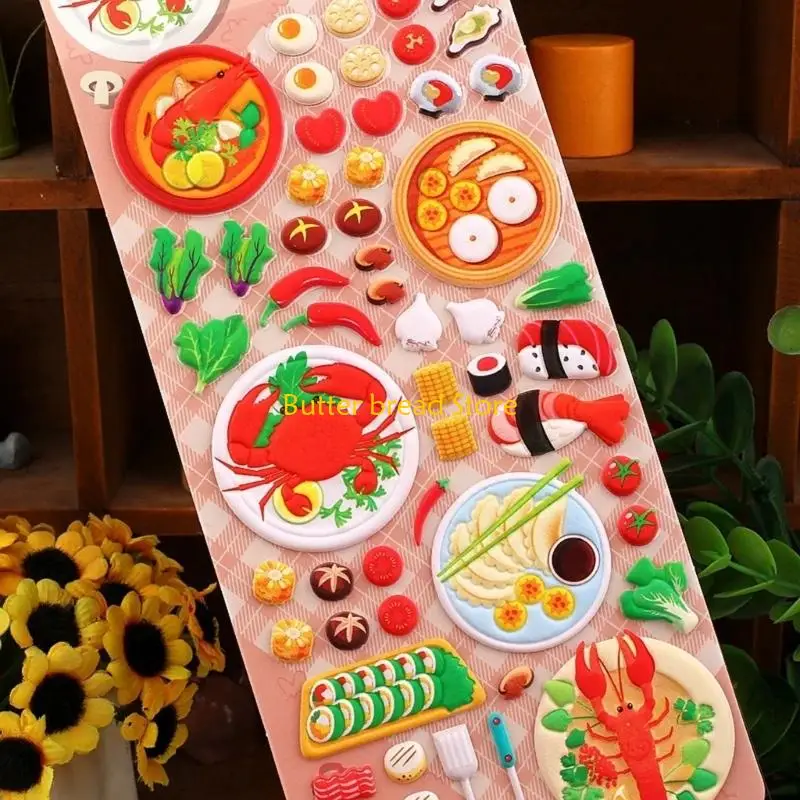 W89C Educational Pizzas Sticker For Children Safe NonToxic Art Random Styles