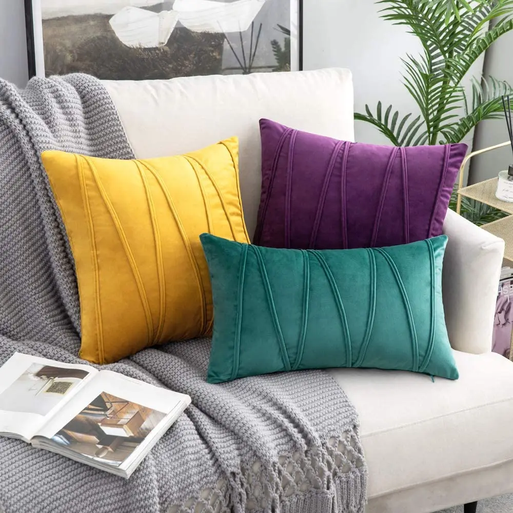 2 Stück Geschenk-Samt-Kissenbezüge 30x50cm 45x45cm Weiche Einfarbige Dekorative Kissenhülle für Schlafzimmer-Dekoration Geschenk-Kissenbezüge