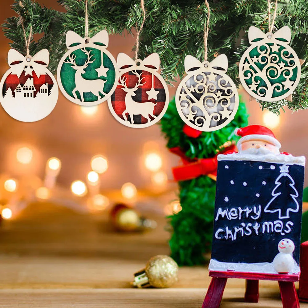 Wooden Christmas Tree Pendants,Home Decorations