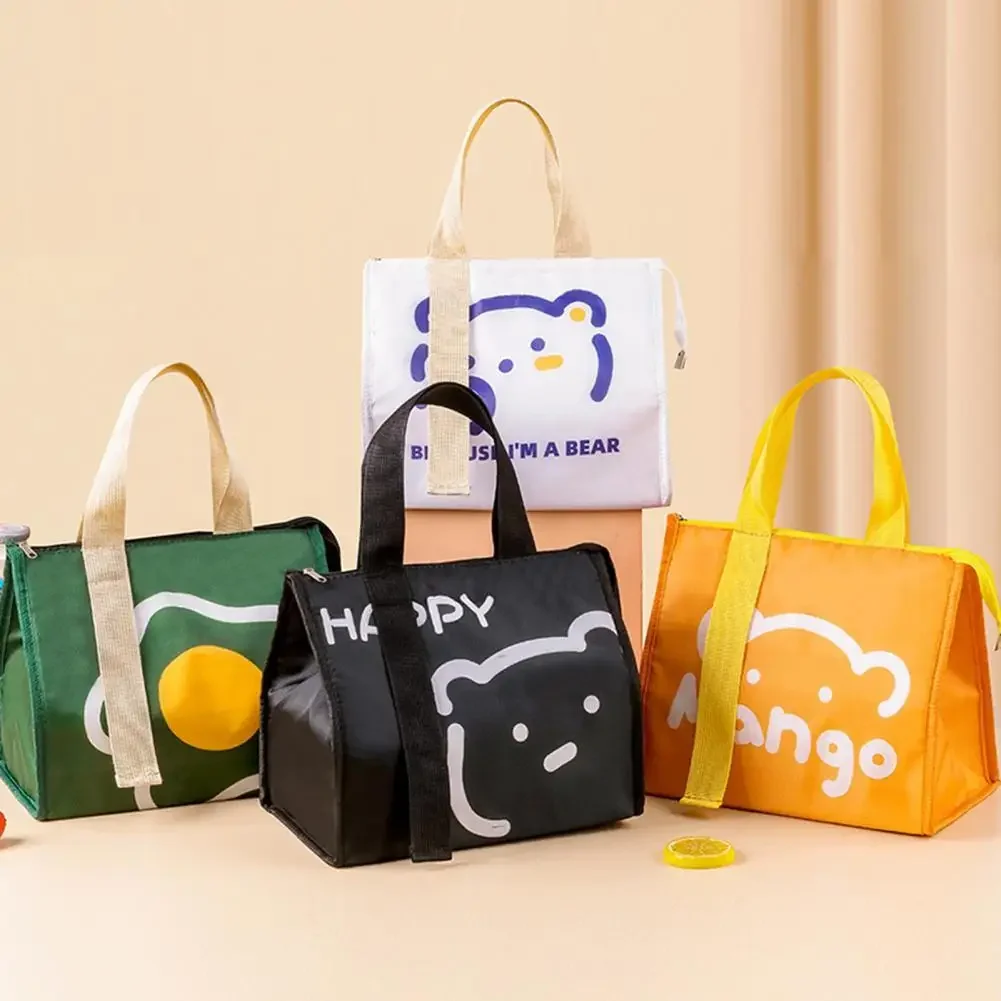 

Cartoon Thermal Lunch Box Bags for Women Kids Thicken Waterproof Food Storage Container Picnic Pouch Insulated Cooler Bento Bag