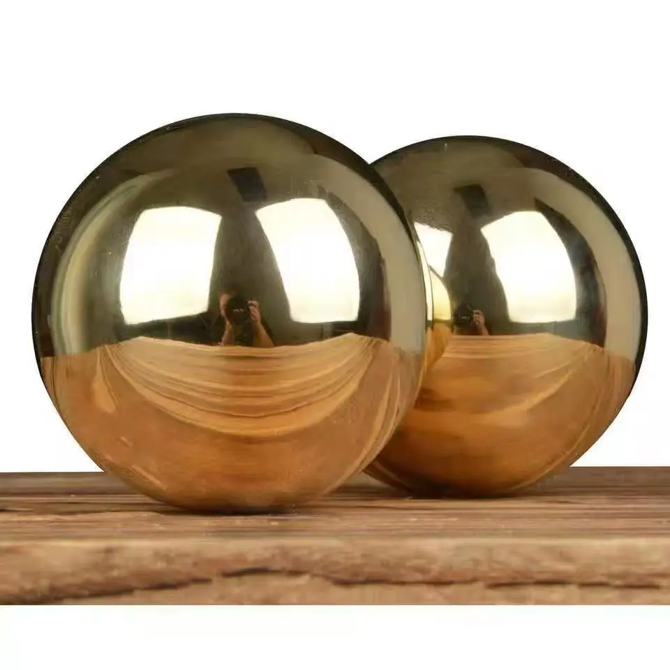 Thick 0.5mm 304 Stainless Steel Mirror Titanium Hollow Ball  Diameter 32-200mm Mirror Ball Home Garden Party Decoration Supplies