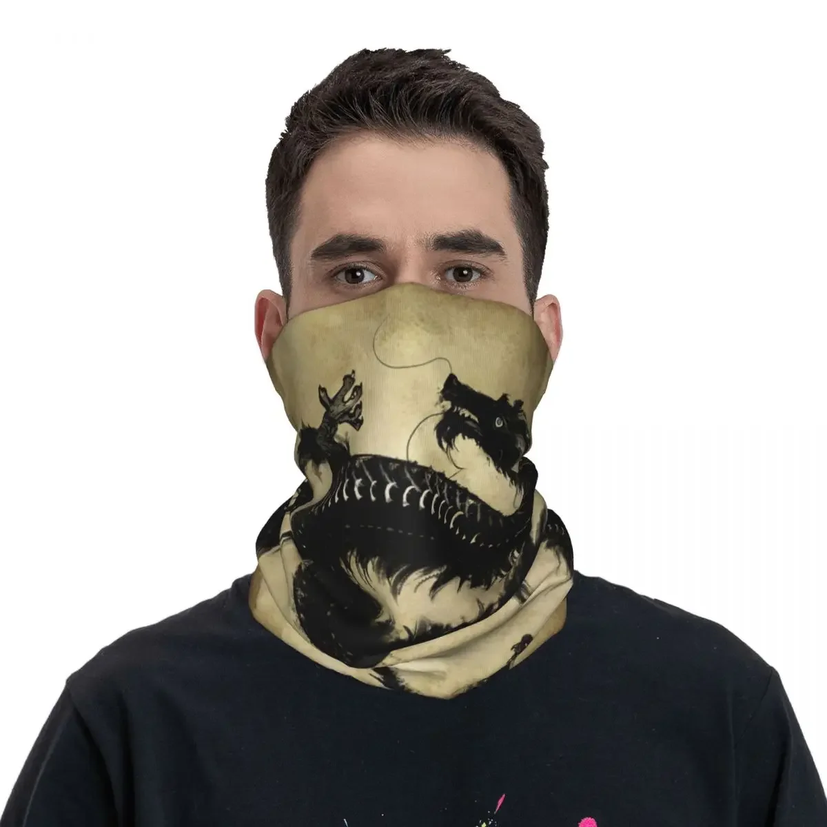 Horror Dragon Bandana Neck Cover Printed Balaclavas Wrap Scarf Multifunctional Headwear Fishing for Men Women Adult All Season