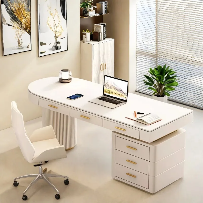 Meja Kantor Modern Kecil Putih Gaya Nordik Minimalis dengan Laci Penyimpanan Mesa Ordenador Furnitur Trendy