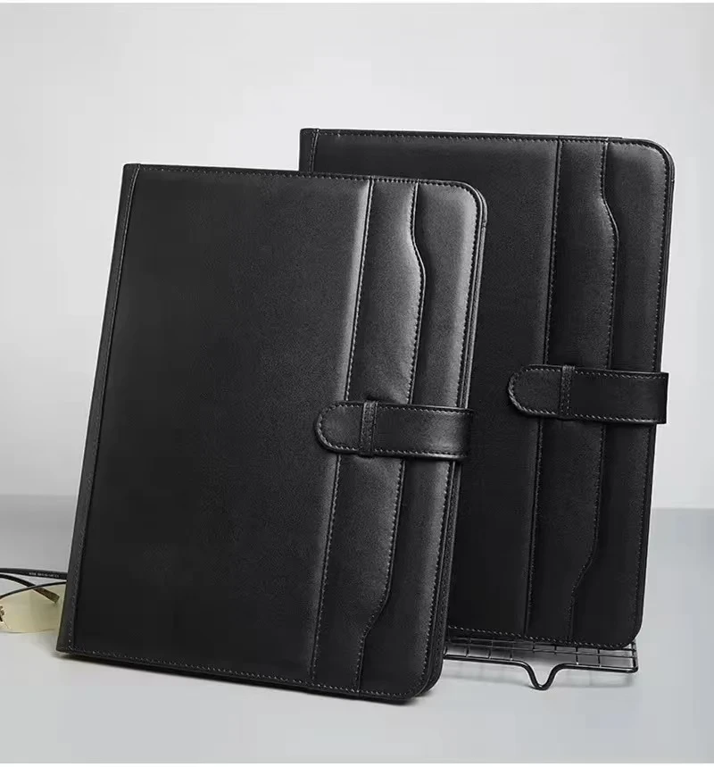 

Кожаная папка для файлов формата А4, оптовая продажа, многофункциональная папка для деловых документов из искусственной кожи с логотипом, зажим для офисного менеджера продаж