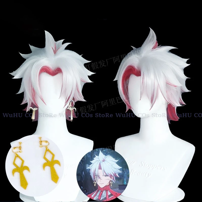 Gioco Wuthering Waves Cosplay Scar Costume Cosplay cicatrice parrucca uomo Set completo orecchini cicatrice donna uomo Halloween Party Roleplay Costume