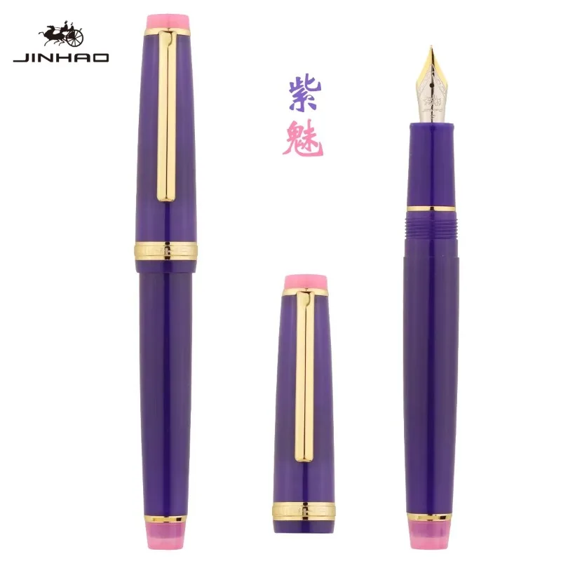 JINHAO 82 Fountain Pen EF/F/M/Bent Nib Customized Mixed Macaron Color Acrylic with Converter Stationery Office School Supplies