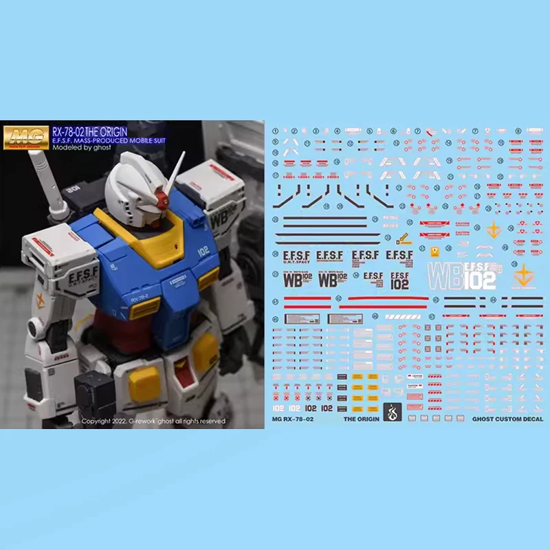 MG RX-78-02 The Origin GTO78 그로스 커스텀 데칼 – 모델 빌딩에 최적화된 디자인