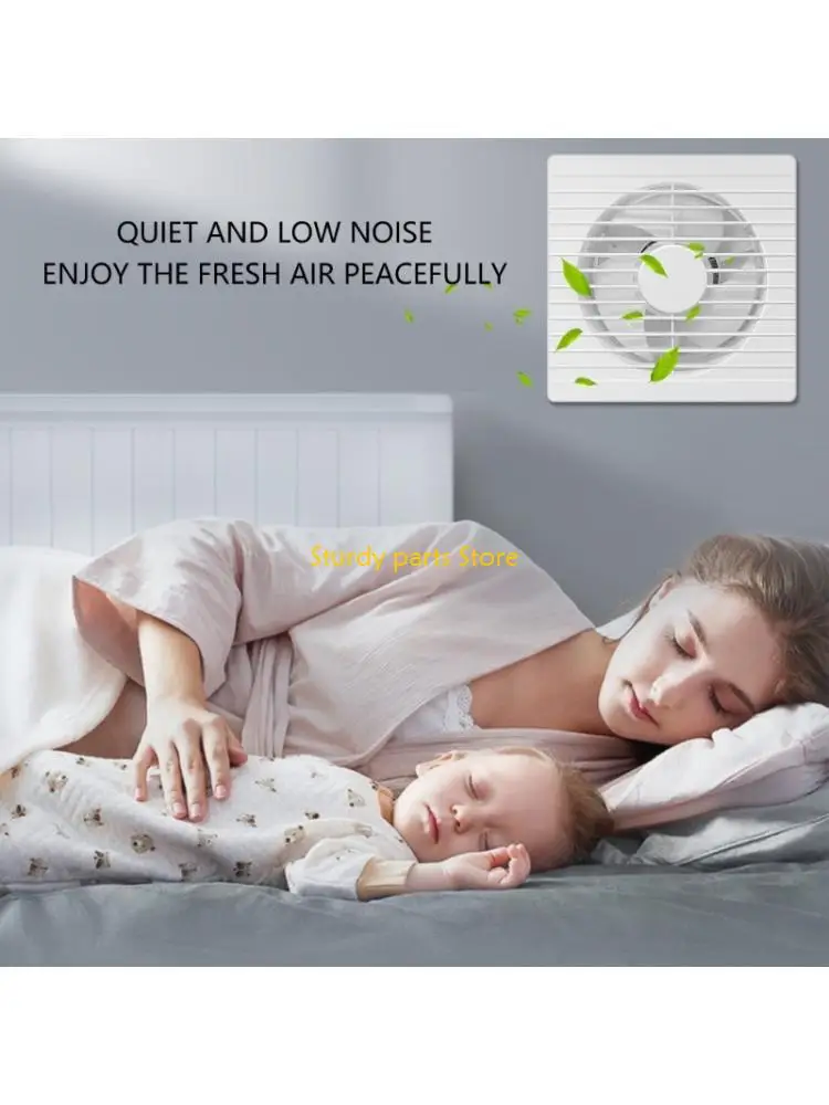 

97QC Small Humidity Sensing Ventilation Fan 4inch Quiet Bathroom Exhaust System Splashproof Reverse Flows Guard Wall Mount