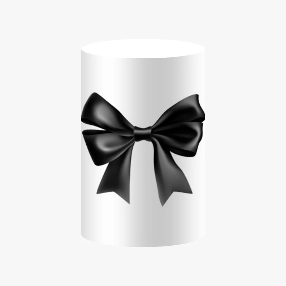 Minimalist Black Bow Vertical Stripe Polka Dot Elastic Cylinder Column Covers Birthday Portrait Baby Shower Photography Backdrop