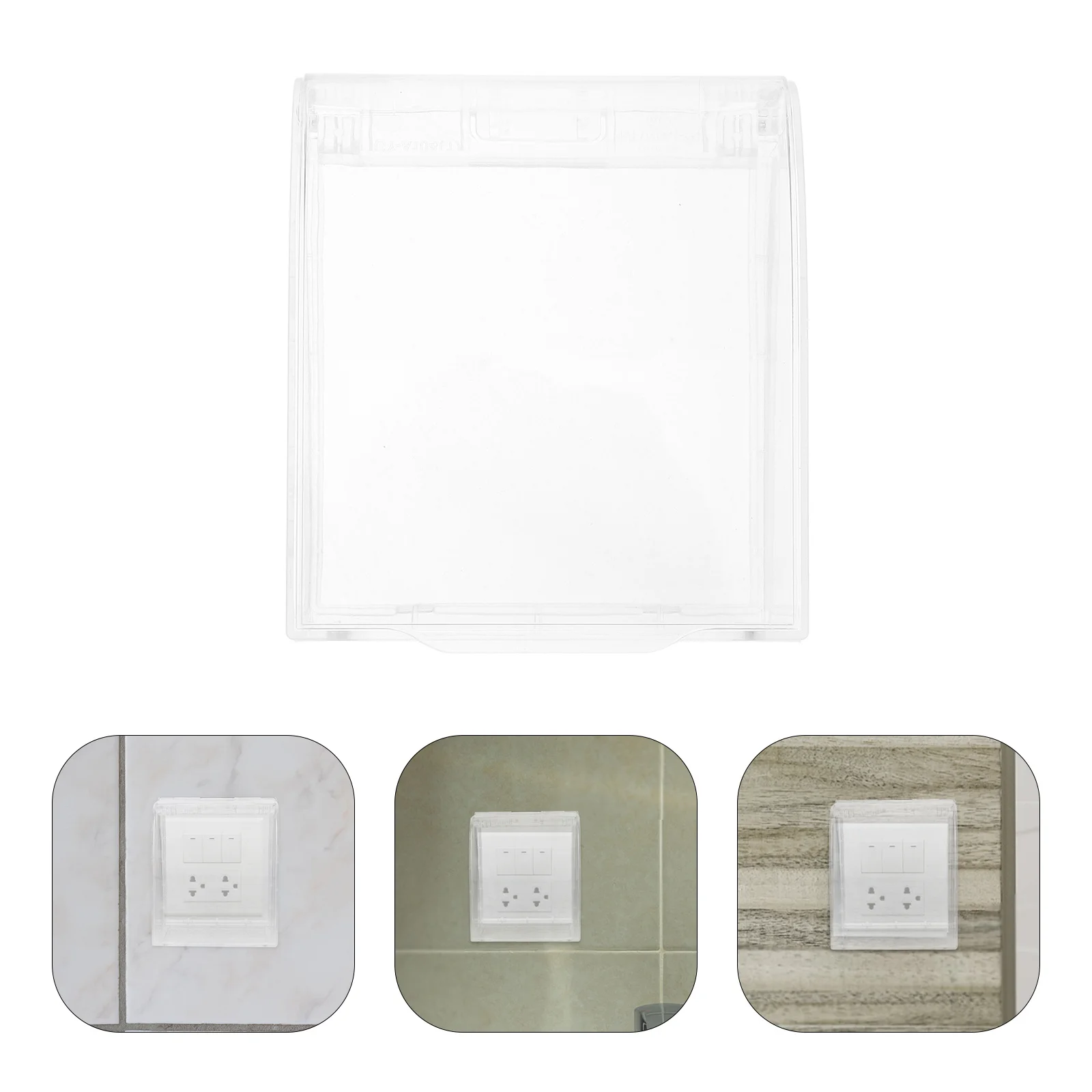 

Waterproof Outlet Box Transparent Flip Cover For Bathroom Kitchen Damp Areas Outdoor Use Electrical Socket Protector Plastic