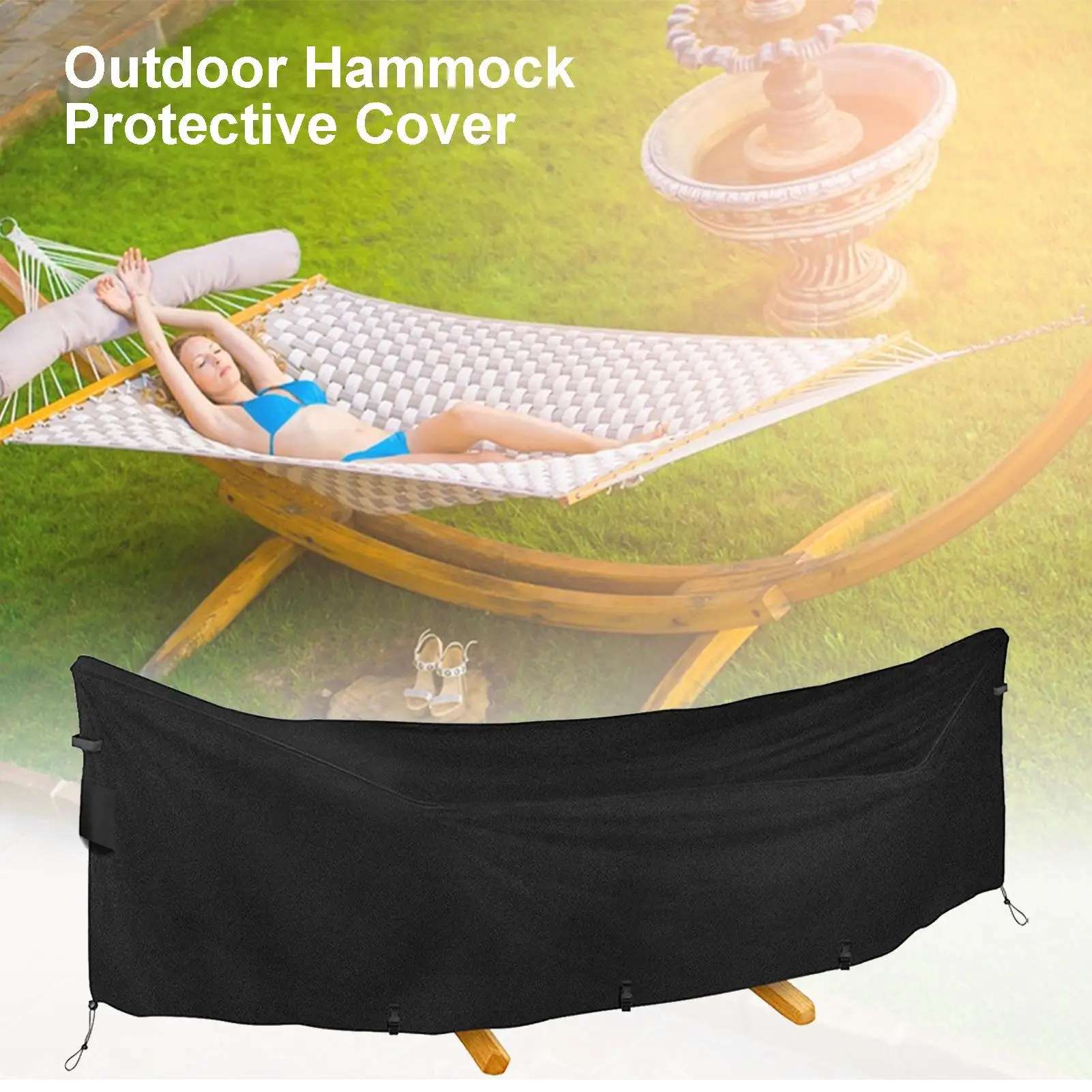 Hammock Cover Waterproof Camping Hammock Waterproof Rain Cover UV Resistant Protector for Relaxation Lounging Backyard Patio RV