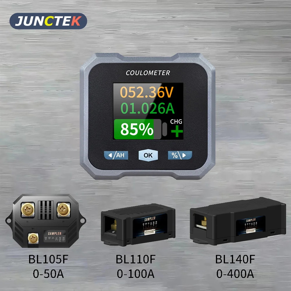 Bluetooth Battery Monitor Indicador de Capacidade Coulomb Contador Amperímetro Voltímetro Battery Tester Medidor dc 10100v 0400a Bl105f
