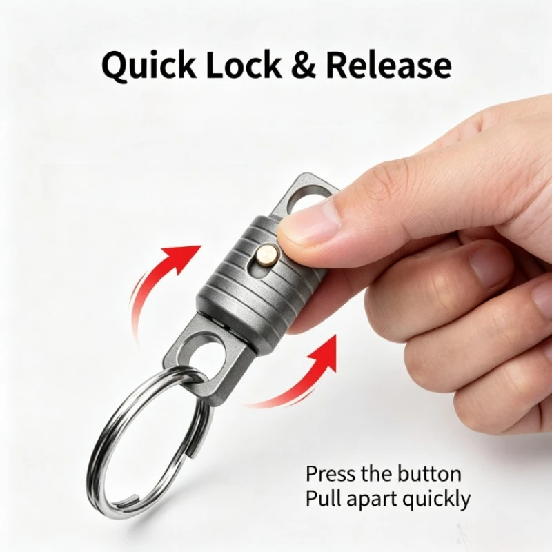 New Portable Titanium Alloy Keychain Ultra-light 360° Rotatable Keyring Keychain Accessories Outdoor Small Tool