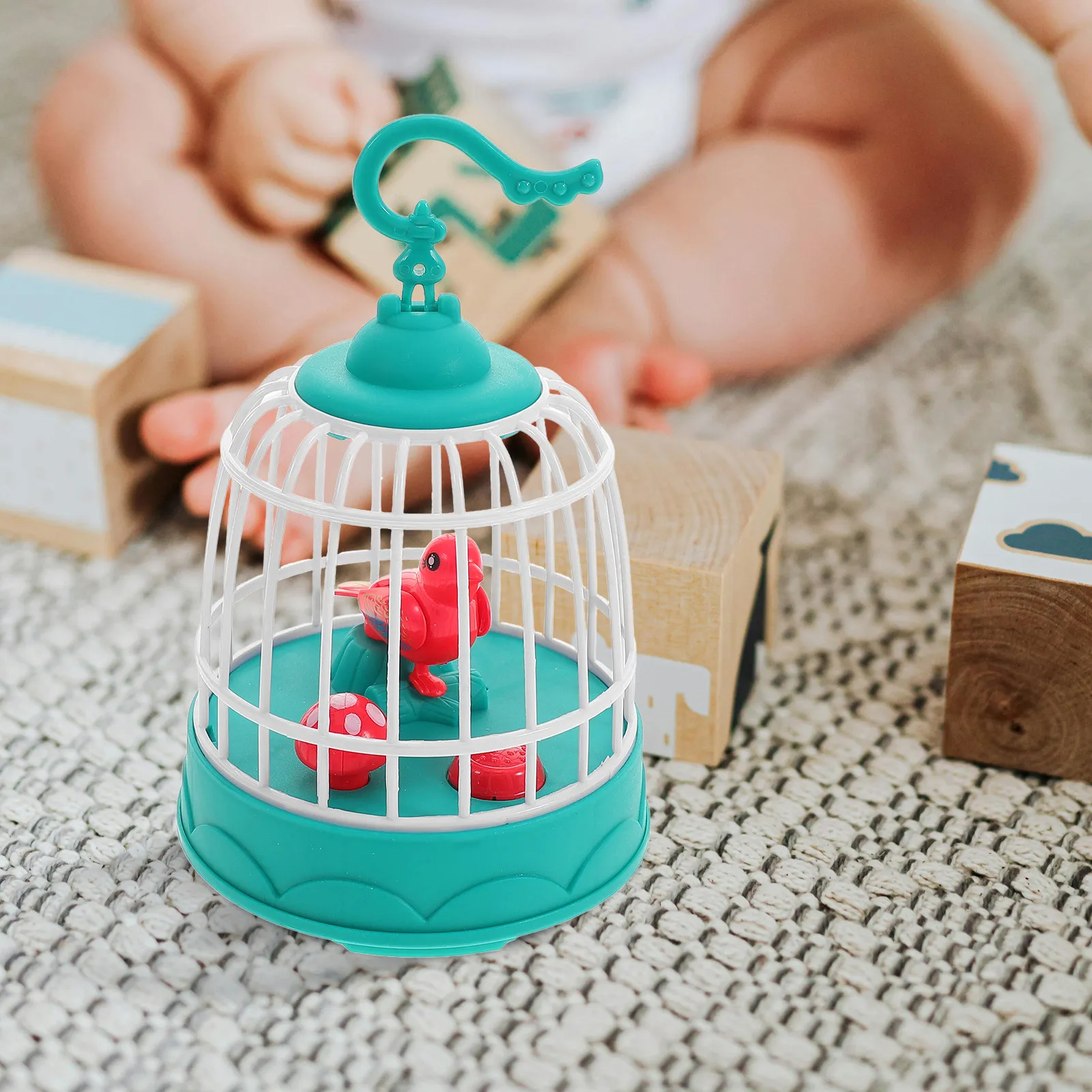 Interactive Voice Control Birdcage Realistic Singing Chirping Sound Activated Bird for Home Office Decor Educational Fun