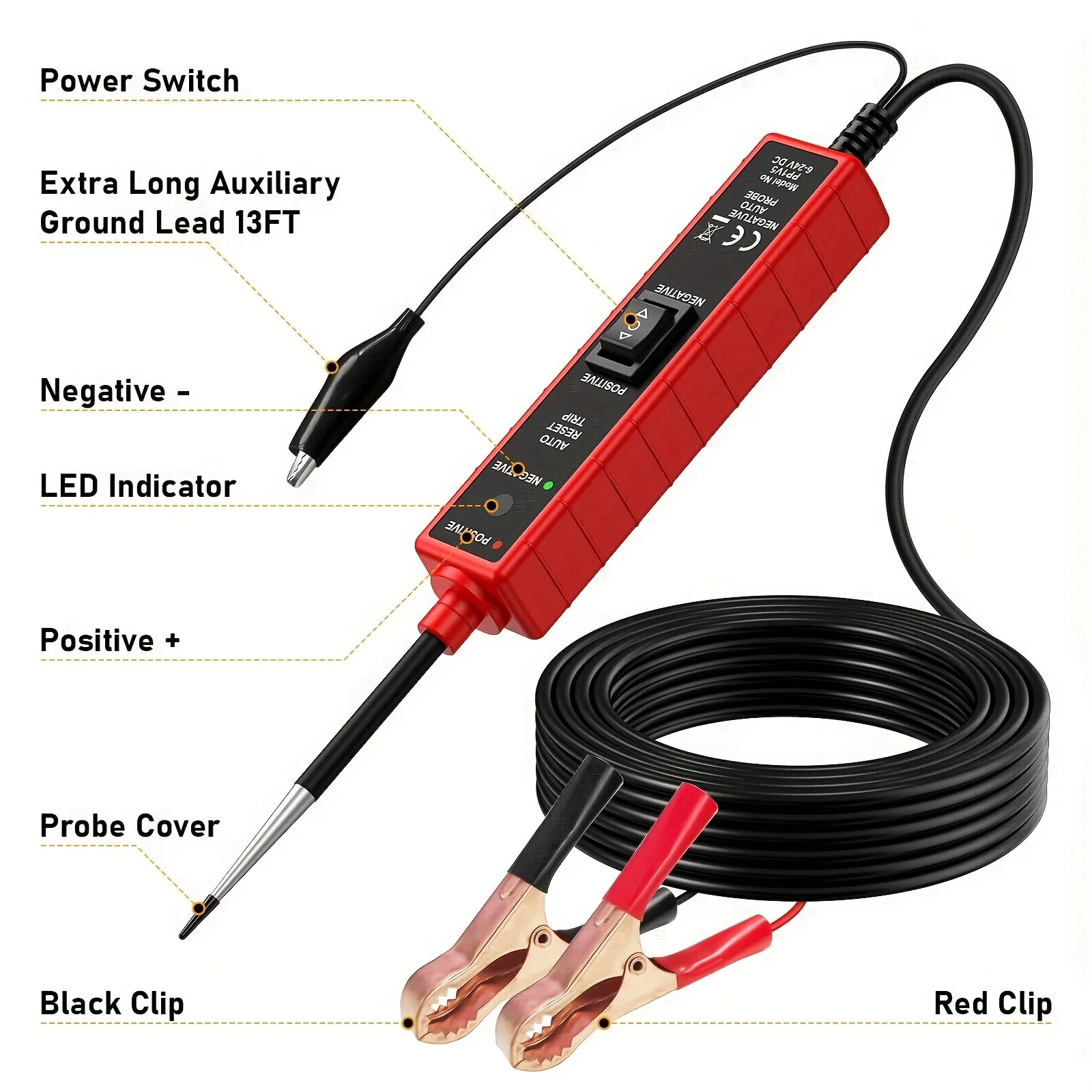 High-Performance Multifunctional Automotive Circuit Tester and Drive Detector—Digital Display, Adjustable Resistance, Ergonomic Design, for Electrical System Diagnostics, Circuit Switch Inspection, and Vehicle Maintenance