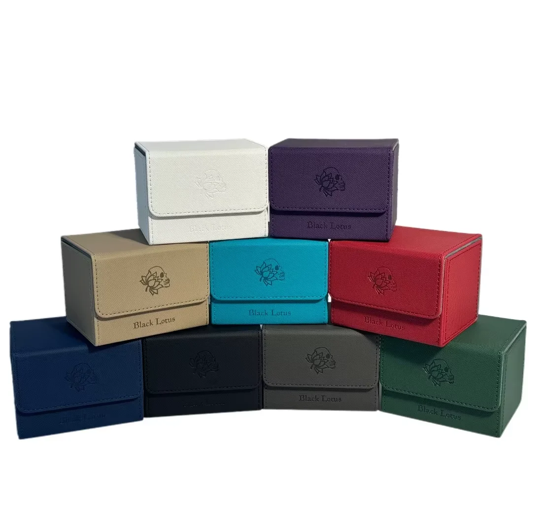 

MGT Premium Quality Card Deck Box,Card Storage Box 100+ Single Sleeved Cards, PU Leather Magnetic Closure for TCG cards