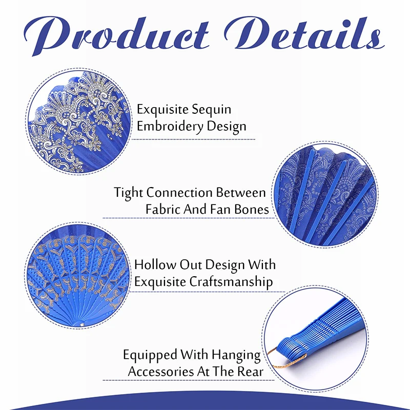 1 قطعة مروحة يدوية رائعة بإطار بلاستيكي عتيق مروحة قابلة للطي مروحة محمولة لرقصات الزفاف #2