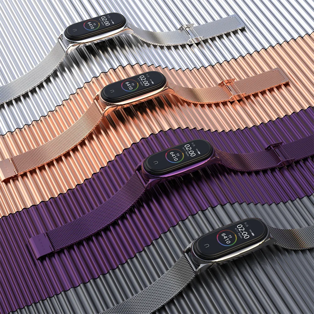 Mi Band 7 Bracelet Fits Mi Bracelet 3/4/5/6 Smart Watch Mi Band 6 Stainless Steel Metal Watch Band UTHAI S42