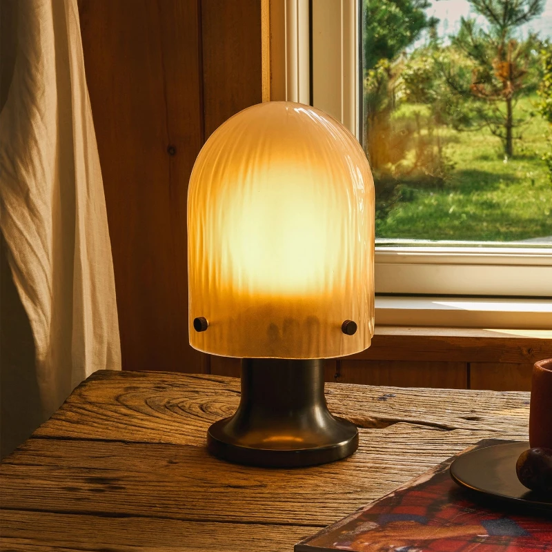 

Moden Iron Base Rechargeable Table Lamps White Glass Lampshade Portable Nordic Living Room Bedroom Restaurant Office Desk Lights