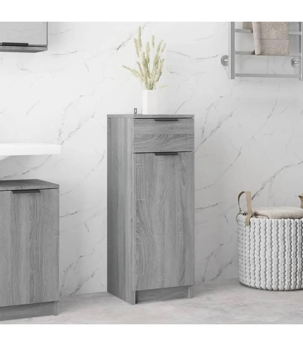 Lockers and storage cabinets bathroom cabinet plywood gray Sonoma 32x34x90 cm