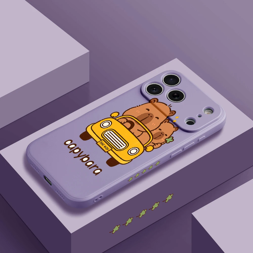 كابيبارا الكرتون جراب هاتف آيفون 17 برو ماكس 17 الهواء 16 15 14 13 12 11 برو ماكس XS Max7 8 زائد 16e 16 زائد غطاء من البولي يوريثان كوكه