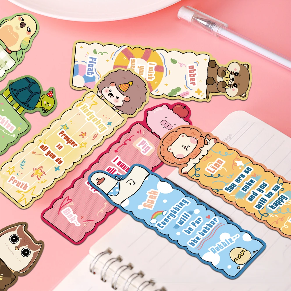 

30pcs Irregular Cartoon Animals Bookmark Reading Pages Books Tagged School Stationary Supplies Aesthetic Bookmark Students Gifts