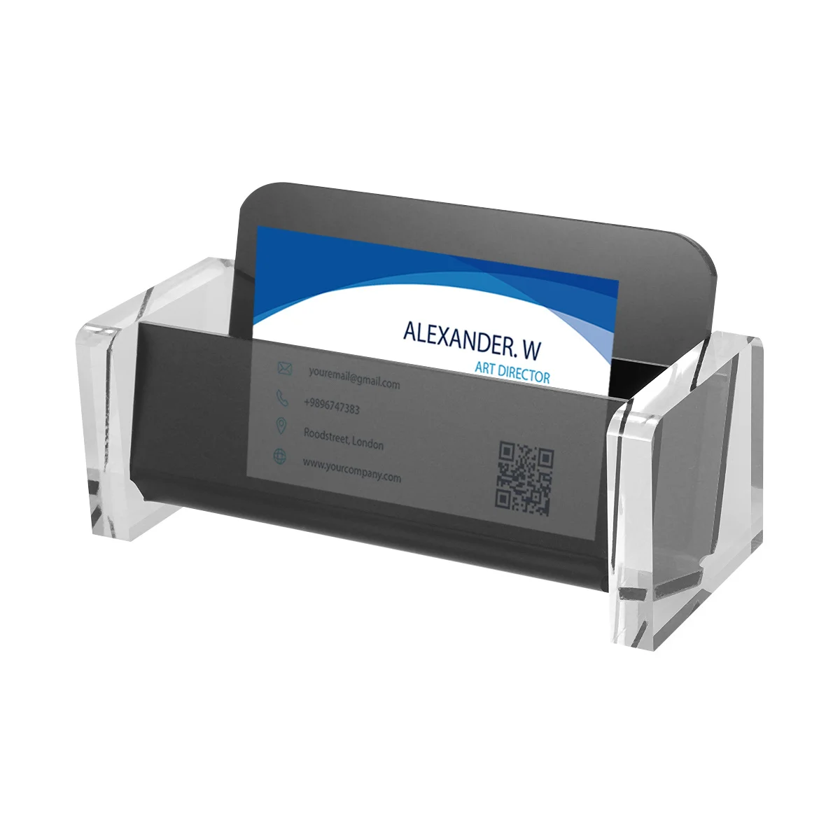 

1pcs Business Card Holder Premium Plastic Desktop Display Stand For Office Organizer Storage Rack Display Holder