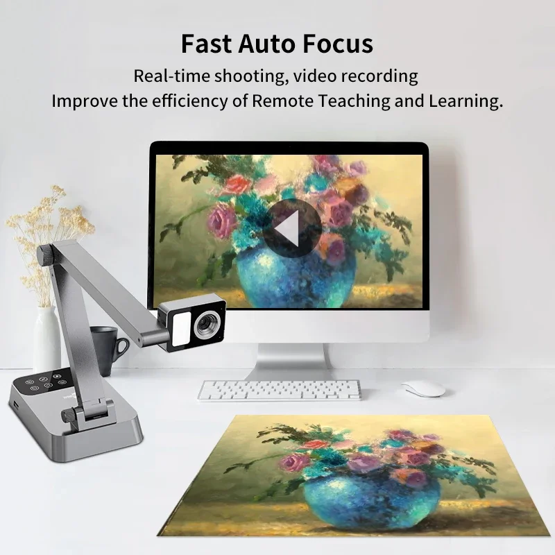 2026 A3 Document Camera Scanner | 20MP Visual Presenter Projection Real-Time Scanning OCR | Compatible Mac OS For Auto Focus Rem
