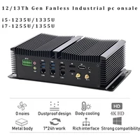 13th Gen Industrial Computer I5-1335U/i7-1355U 8 COM 3*LAN 2*HDMI 1*DP RS232,422,485 USB WIFI Industrial PC
