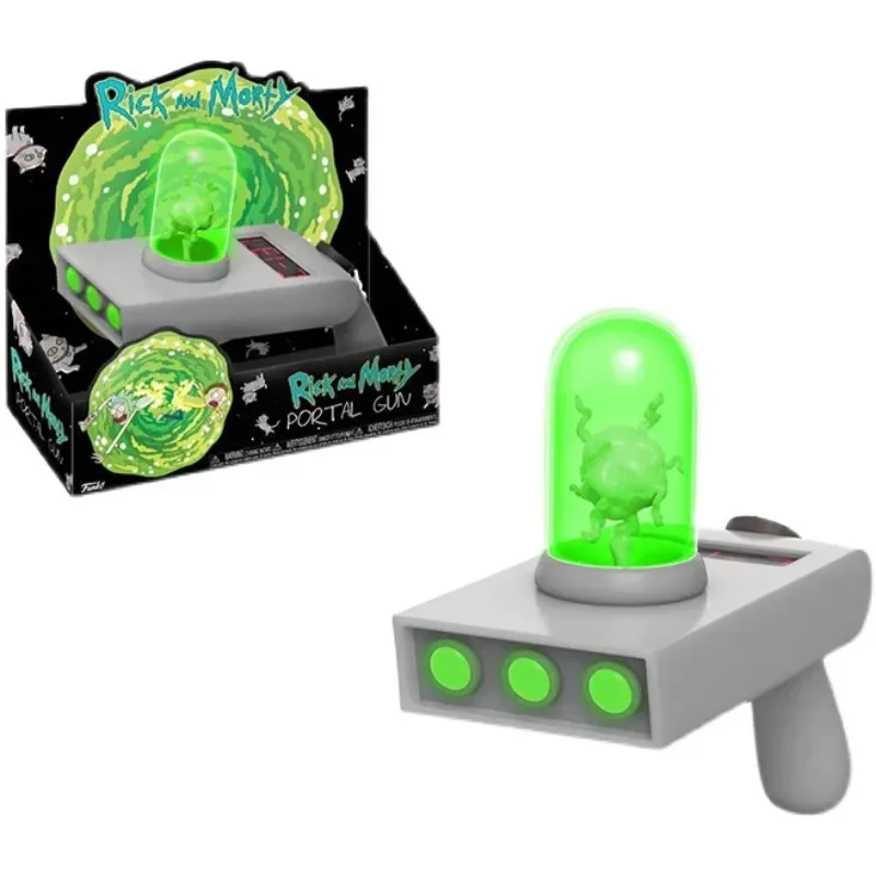 Rick And Morty Portal Gun Portal 1:1 Game Model Replica Luminescence Toys Assembly Toy Anime Restore Kids Birthday Gift Toys