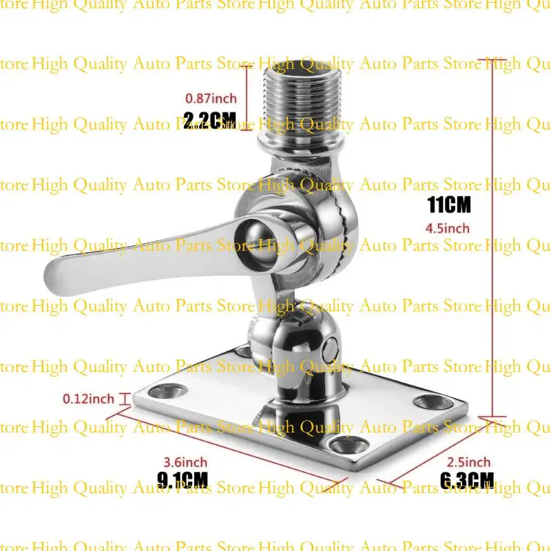 G7NA Ratchet Rail Mount, Marine VHF Antenna Mounts,Radio Antenna Base Stainless Steel Adjustable Base Mount