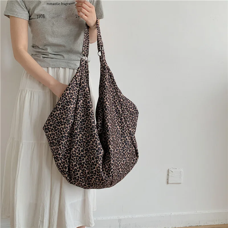 Leopard Design Large Capacity Big Shopping Bags 2024 Korean Fashion Shopper for Women Lady Shoulder Bag Girl bolsos de mujer