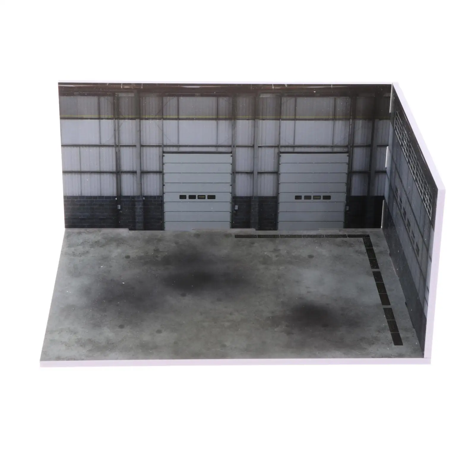 1/64 Modello di Scena di Auto Simulazione Realistica Officina di Riparazione Sfondo Bordo per Collezioni Piccola Figura Scena Ornamento Diecast Car