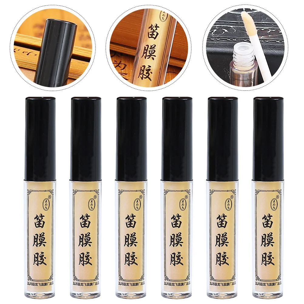 

6 Bottles Dimo Glue Bamboo Flute Accessories Liquid Membrane Component Dizi Natural Donkey-hide Gelatin Traditional